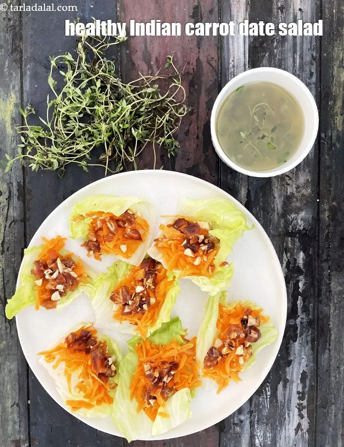 Step 19 – Serve <strong>carrot and date salad | date, lettuce and carrot salad | healthy Indian carrot …