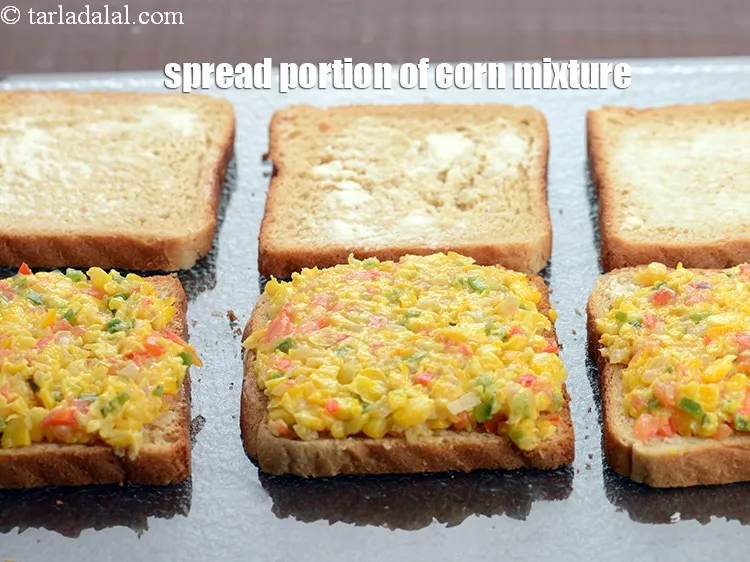 Step 17 – Spread a portion of the corn mixture.