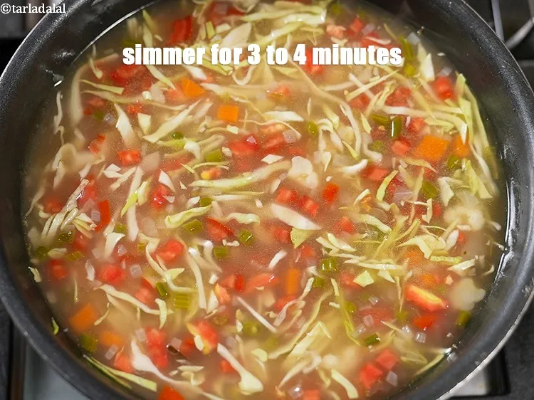 Step 23 – Simmer for 3 to 4 minutes.