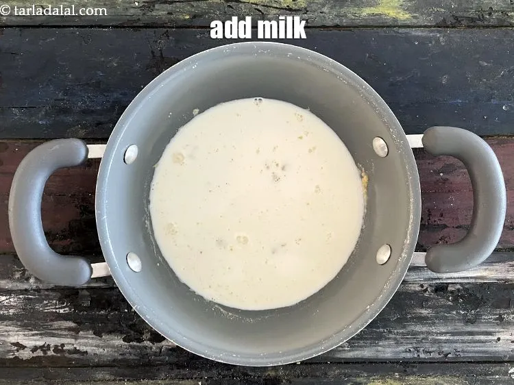 Step 18 – Add&nbsp;3/4 cup&nbsp;<a href="glossary-low-fat-milk-low-cal-milk-skim-milk-toned-milk-516i">low fat milk</a>&nbsp;, 99.7% fat-free. If you are healthy use regular milk.&nbsp;