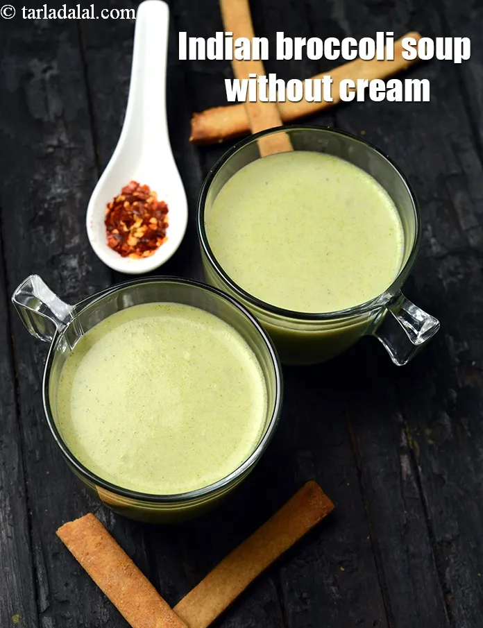 Step 17 – Serve <strong>broccoli soup recipe | Indian broccoli soup without cream | healthy broccoli soup |</strong> …