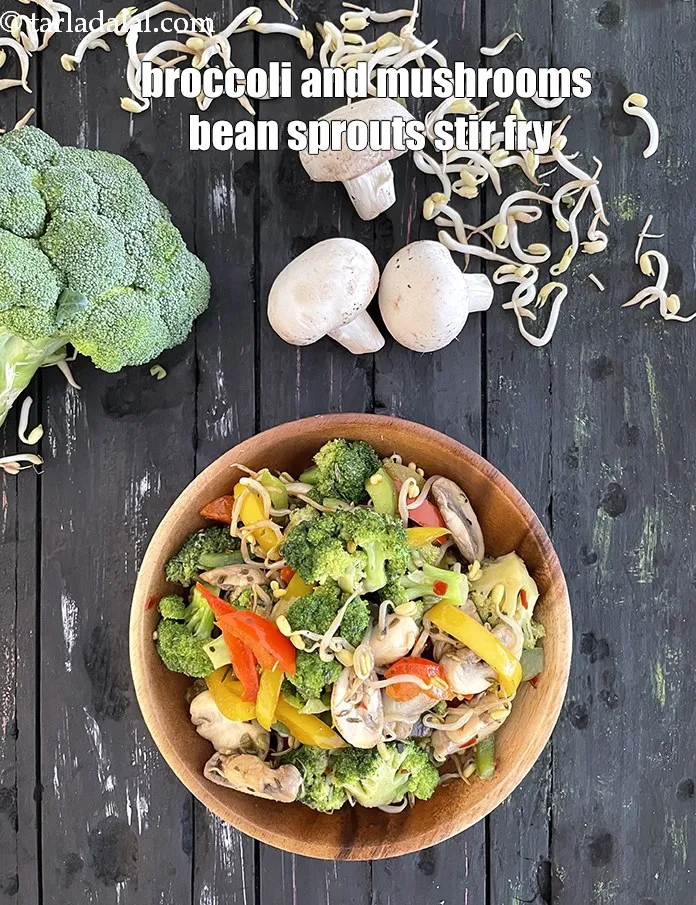 Step 26 – Serve <strong>broccoli mushroom bean sprouts stir fry | Chinese style&nbsp;bean sprout and mushroom stir fry …
