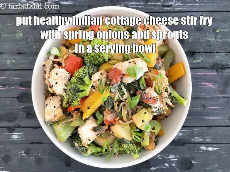 Step 19 – Remove from the flame and put <strong>paneer and broccoli stir fry | paneer vegetable stir …