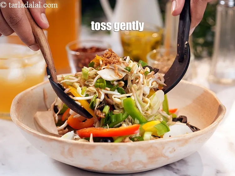 Step 23 – Toss <strong>bean sprouts and radish salad | healthy Indian mooli and sprouts salad | bean …