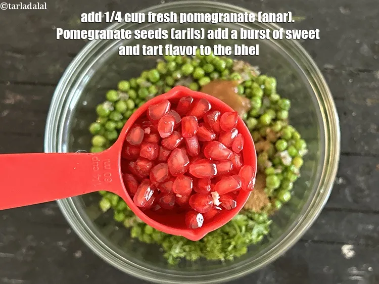 Step 18 – Add&nbsp;<meta charset="UTF-8" />1/4 cup&nbsp;fresh&nbsp;<a href="glossary-pomegranate-anar-587i">pomegranate (anar)</a>.&nbsp;Pomegranate seeds (arils) add a burst of sweet and tart …