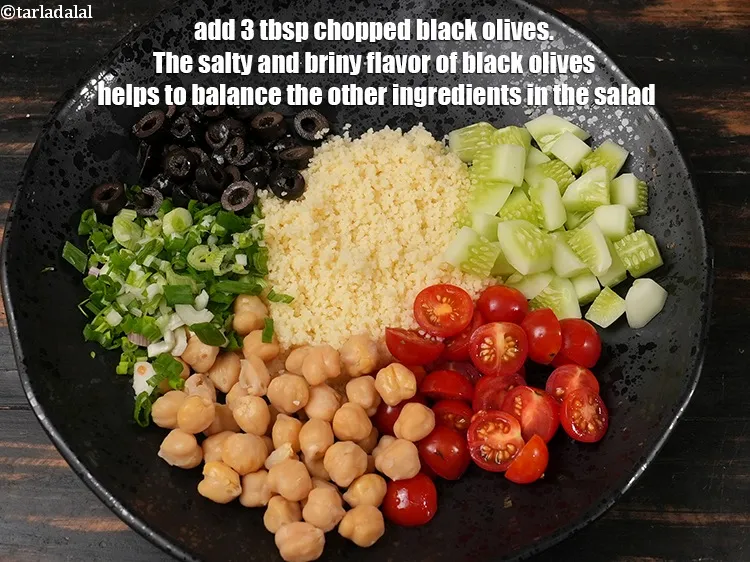 Step 18 – Add 3 tbsp&nbsp;<a href="glossary-chopped-black-olives-1021i">chopped black olives</a>.&nbsp;The salty and briny flavor of black olives helps to …