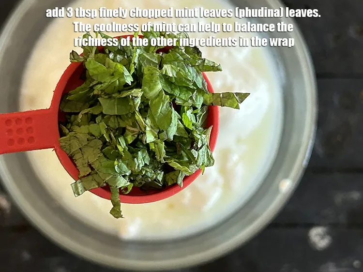 Step 21 – Add&nbsp;<meta charset="UTF-8" />3 tbsp&nbsp;finely&nbsp;<a href="glossary-chopped-mint-788i">chopped mint leaves (phudina)</a>&nbsp;leaves.&nbsp;The coolness of mint can help to balance …