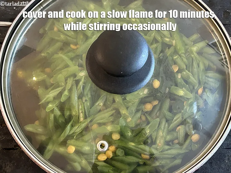 Step 19 – Cover and cook on a slow flame for 10 minutes, while stirring occasionally.