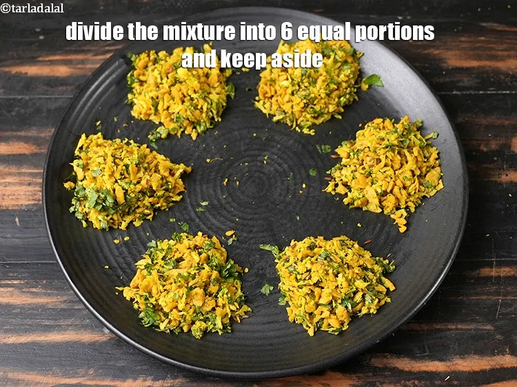 Step 30 – Divide the mixture into 6 equal portions and keep aside.