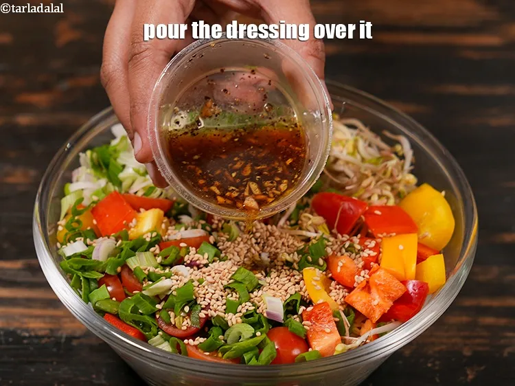 Step 18 – Pour the dressing over it.