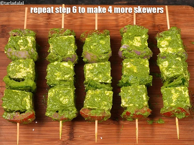 Step 19 – Repeat step 6 to make 4 more skewers.