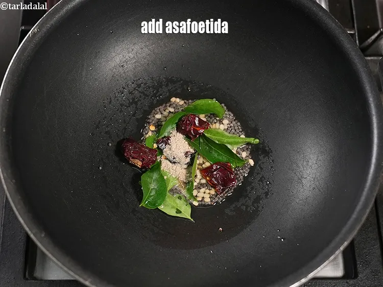 Step 18 – Add &frac14; tsp asafoetida.