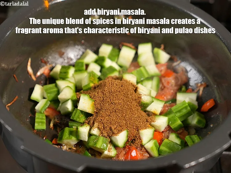 Step 18 – Add 1 tbsp&nbsp;<a href="https://www.tarladalal.com/biryani-masala-42034r">biryani masala</a>. The unique blend of spices in biryani masala creates a …