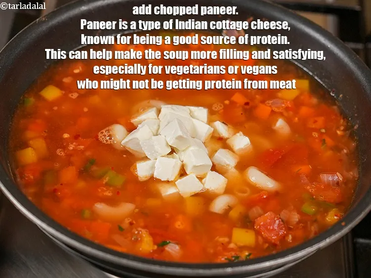 Step 18 – Add &frac12; cup&nbsp;<a href="https://www.tarladalal.com/glossary-chopped-paneer-995i">chopped paneer (cottage cheese)</a>. Paneer is a type of Indian cottage cheese, …