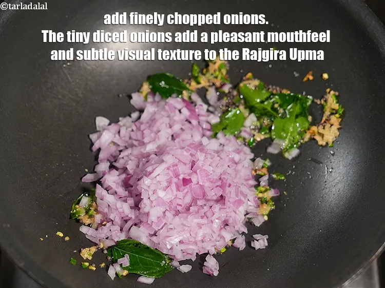 Step 18 – Add &frac12; cup finely <a href="https://www.tarladalal.com/glossary-chopped-onions-722i">chopped onions</a>. The tiny diced onions add a pleasant mouthfeel …