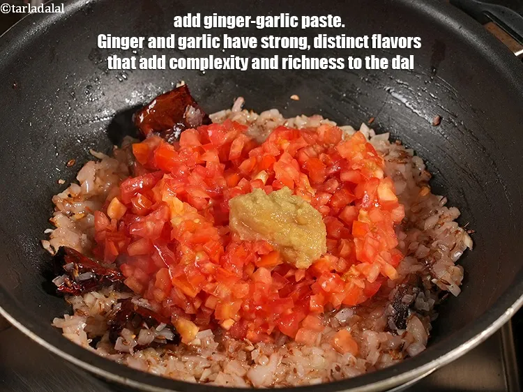 Step 18 – Add 2 tsp <a href="https://www.tarladalal.com/glossary-ginger-garlic-paste-adrak-lehsun-ki-pate-adrak-lahsun-ki-paste-939i">ginger-garlic (adrak-lehsun) paste</a>. Ginger and garlic have strong, distinct flavors that …