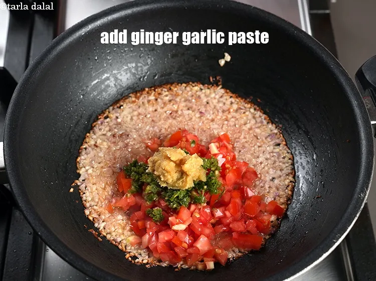 Step 23 – Add 1 tbsp ginger garlic paste.