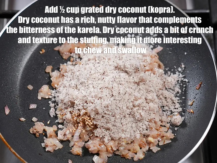 Step 42 – Add &frac12; cup&nbsp;<a href="https://www.tarladalal.com/glossary-grated-dry-coconut-2272i">grated dry coconut (kopra)</a>.&nbsp;Dry coconut has a rich, nutty flavor that complements …