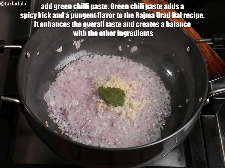Step 18 – <p>Add 1 tsp <a href="https://www.tarladalal.com/glossary-green-chilli-paste-hari-mirch-ki-paste-mirchi-paste-333i">green chilli paste</a>. Green chili paste adds a spicy kick and …