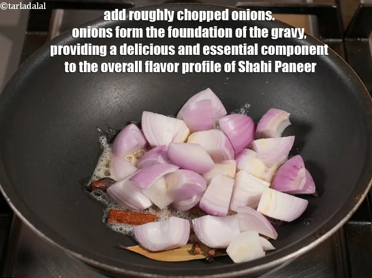Step 18 – Add 1 cup roughly <a href="https://www.tarladalal.com/glossary-chopped-onions-722i">chopped onions</a>. onions form the foundation of the gravy, providing …