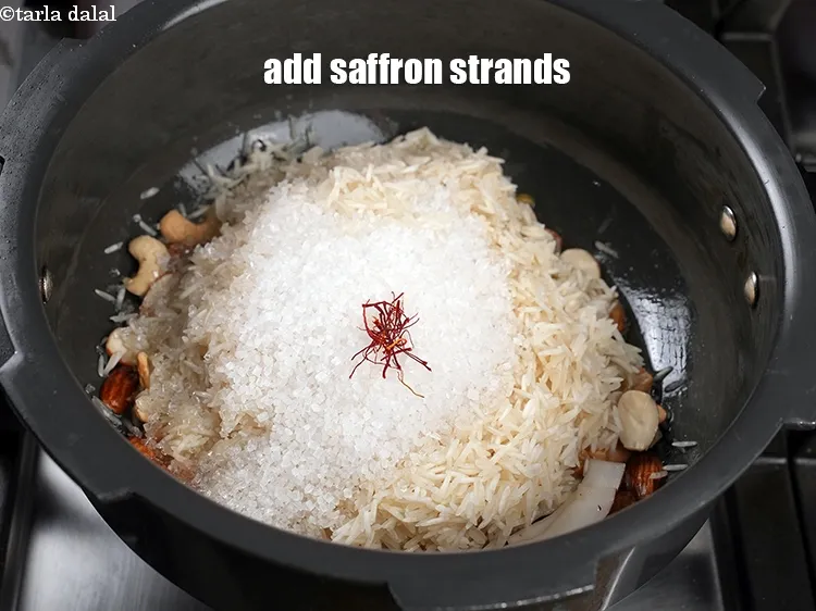 Step 18 – Add a few saffron strands.