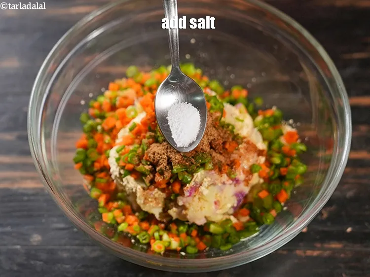Step 18 – Add &frac14; tsp salt.