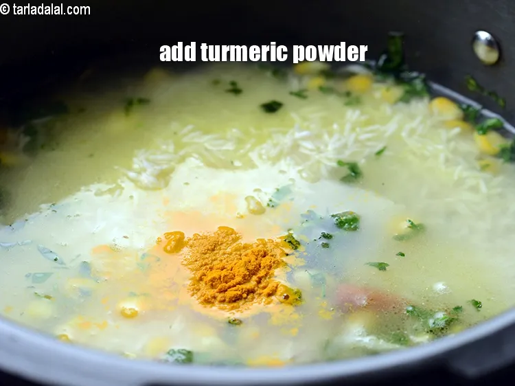 Step 18 – Add 1/4 tsp&nbsp;<a href="https://www.tarladalal.com/glossary-turmeric-powder-haldi-645i">turmeric powder (haldi)</a>.&nbsp;
