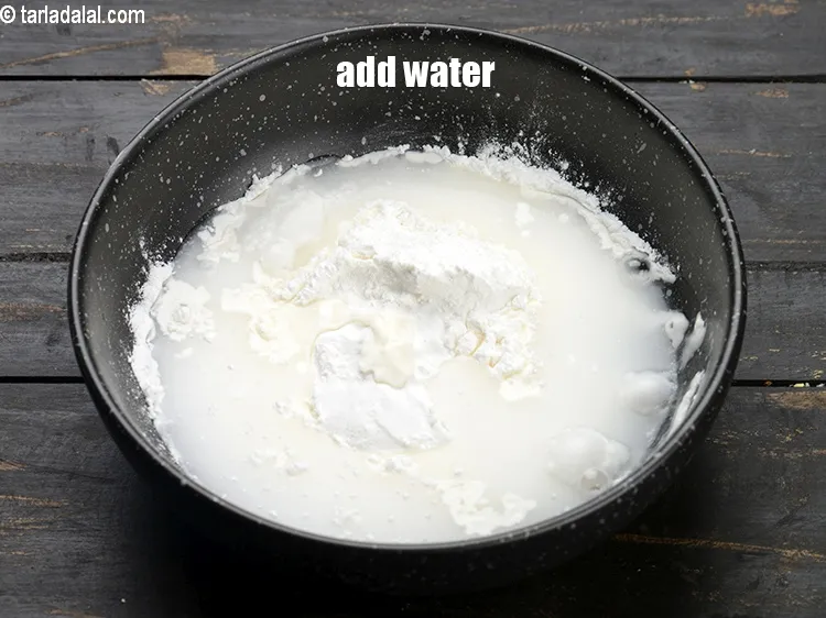 Step 18 – Add &frac12; cup water.