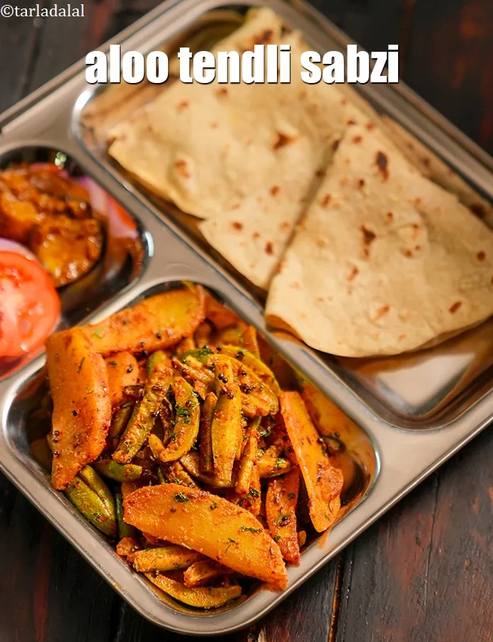 Step 18 – Serve <strong>tendli batata nu shaak recipe | aloo tendli sabzi | Gujarati style tindora batata …