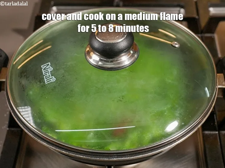 Step 18 – Cover and cook on a medium flame for 5 to 8 minutes, while stirring occasionally.