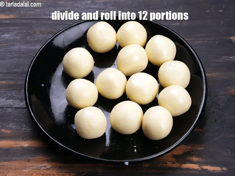 Step 19 – Divide and roll into 12 equal portions ensuring they are soft and crack free.