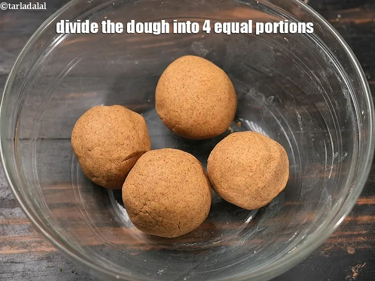 Step 19 – Divide the dough into 4 equal portions.
