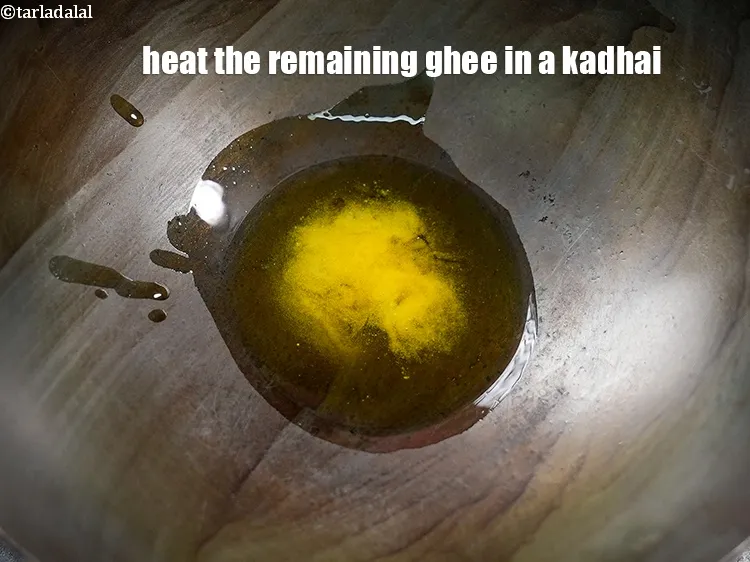 Step 19 – <p>Heat the remaining 2 tbsp ghee in a kadhai or a deep pan.</p>