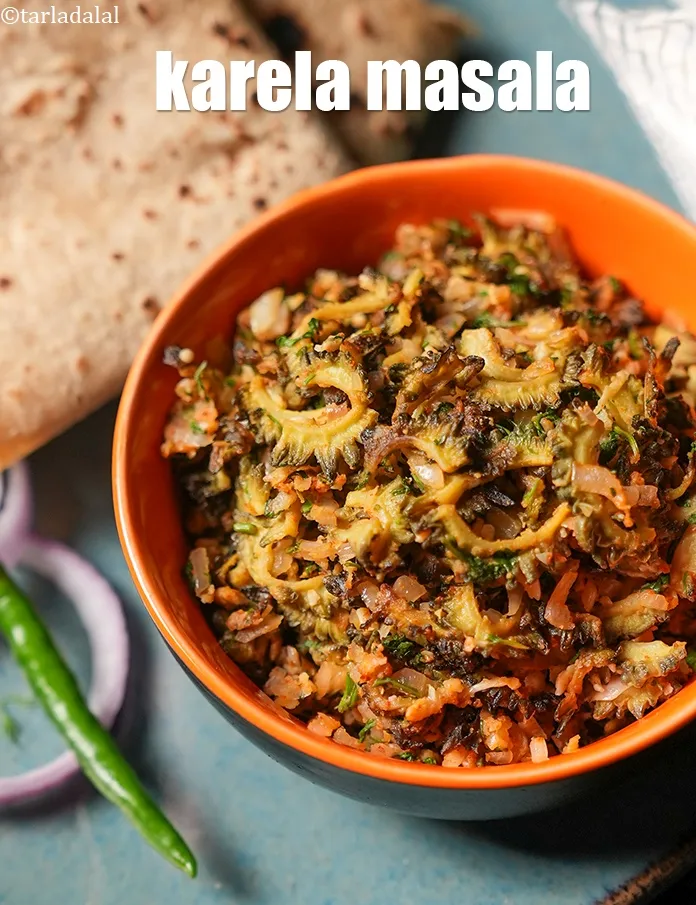 Step 18 – Serve the <strong>masala karela</strong> hot.