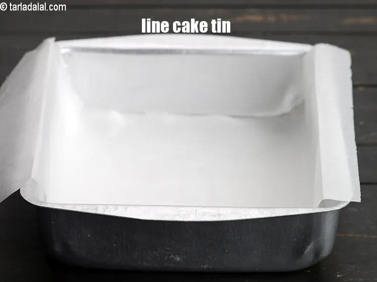 Step 19 – Line the cake tin using parchment paper.