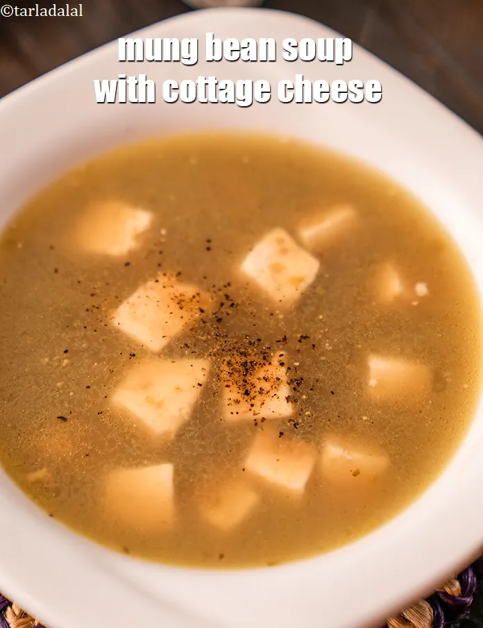 Step 20 – Serve the&nbsp;<strong>Moong soup with Paneer</strong>&nbsp;while it&rsquo;s hot.