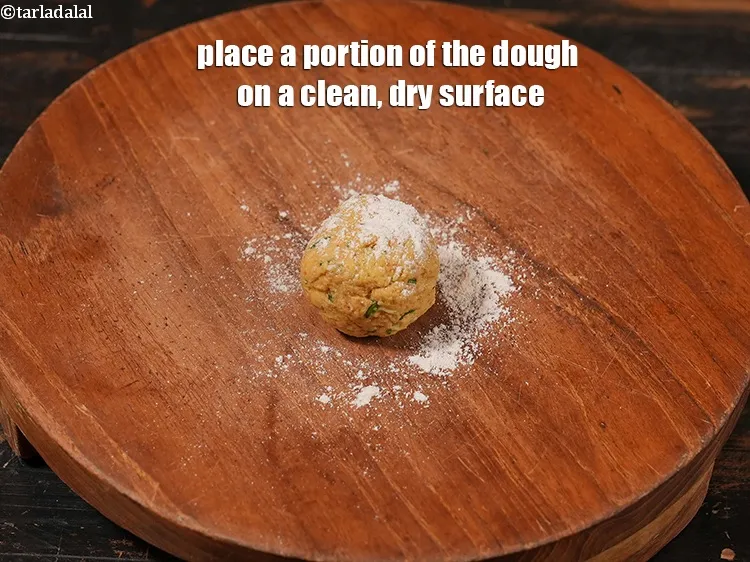 Step 18 – Place a portion of the dough on a clean, dry surface.&nbsp;