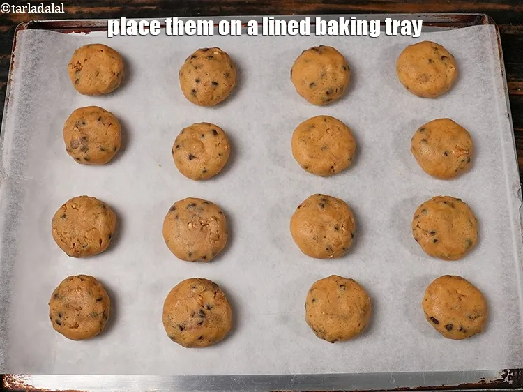 Step 18 – Place them on a lined baking tray.