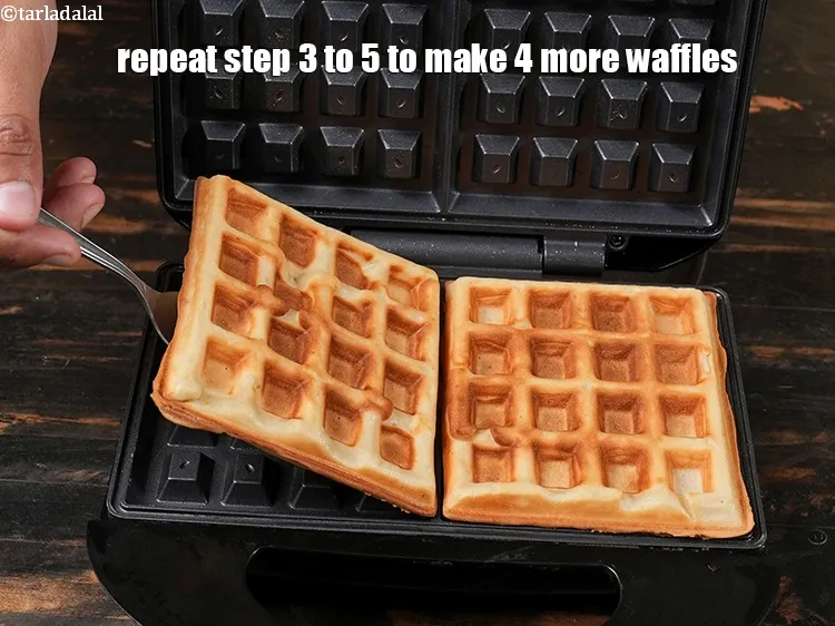 Step 17 – Repeat step 3 to 5 to make 4 more waffles.