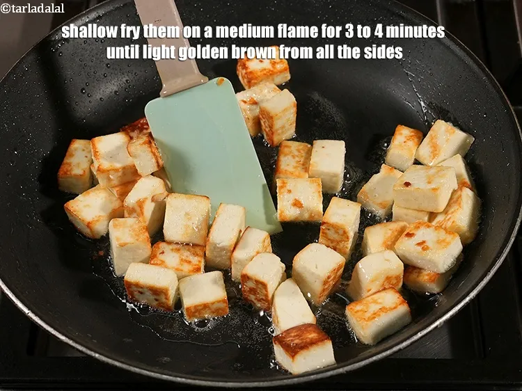 Step 18 – Shallow fry them on a medium flame for 3 to 4 minutes until light golden …