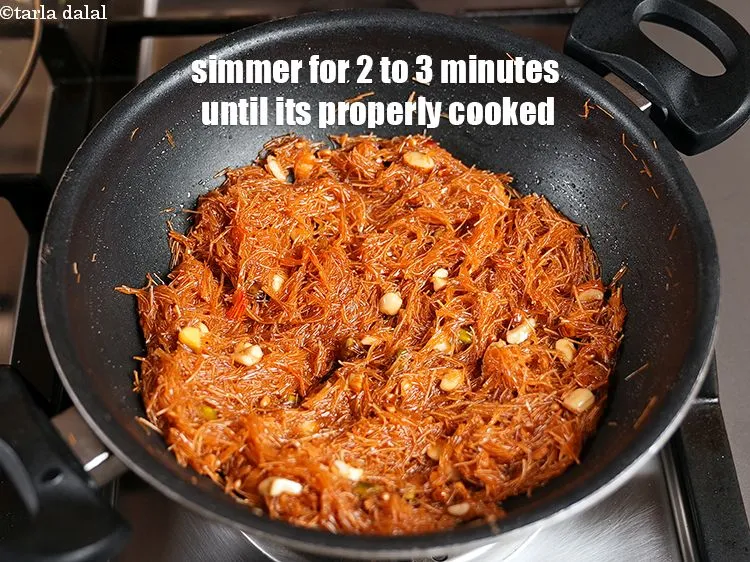 Step 18 – Lower the flame and simmer for 2 to 3 minutes till all the vermicelli is …