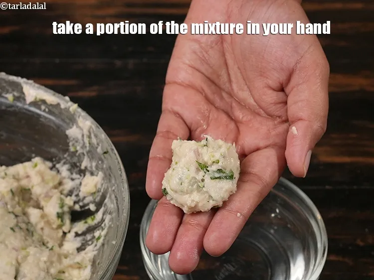 Step 18 – Take a portion of the mixture in your hand.