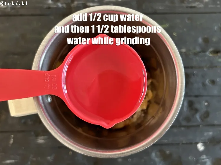 Step 20 – <strong>Add 1/2&nbsp;cup water &nbsp;and then added 1 1/2 tablespoons extra&nbsp;while blending.</strong>