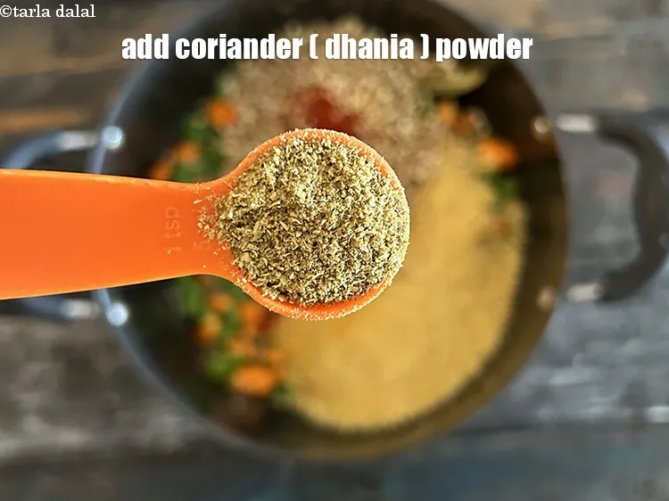 Step 18 – Add&nbsp;<meta charset="UTF-8" />1 tsp&nbsp;<a href="glossary-coriander-powder-dhania-powder-370i">coriander (dhania) powder</a>.