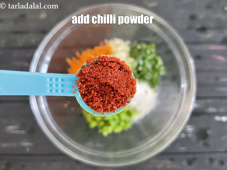 Step 18 – Add&nbsp;<meta charset="UTF-8" />1/2 tsp&nbsp;<a href="glossary-chilli-powder-red-chilli-powder-339i">chilli powder</a>.