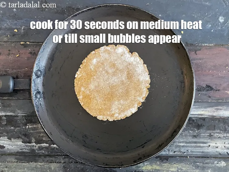 Step 20 – Cook on one side till light brown spots appear or for&nbsp;about 30 seconds.