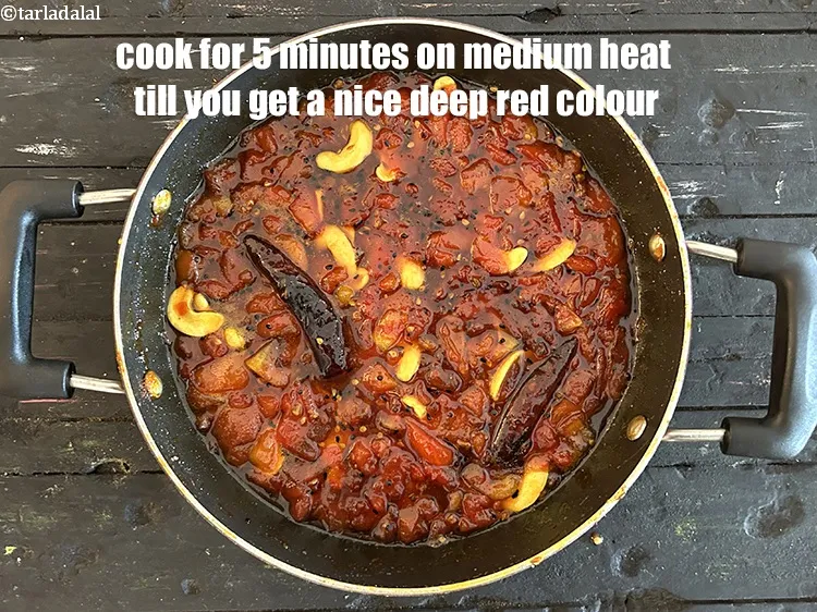 Step 20 – Cook for 5 minutes on medium heat&nbsp;till you get a nice deep red colour.