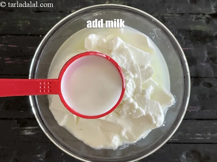 Step 18 – Add&nbsp;<meta charset="UTF-8" />2 tbsp&nbsp;<a href="glossary-milk-doodh-full-cream-milk-514i">milk</a>.