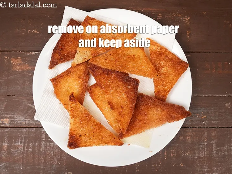Step 19 – Remove them on an absorbent paper and keep aside.