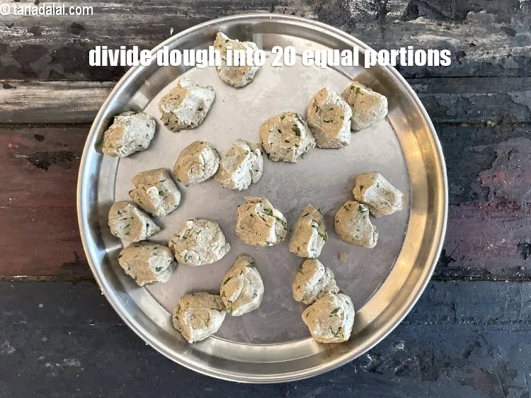 Step 18 – Divide into 20 equal portions and shape them into rounds.